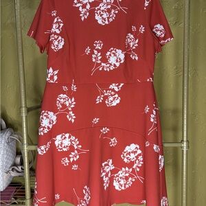 Ralph Lauren Red and White Floral Dress